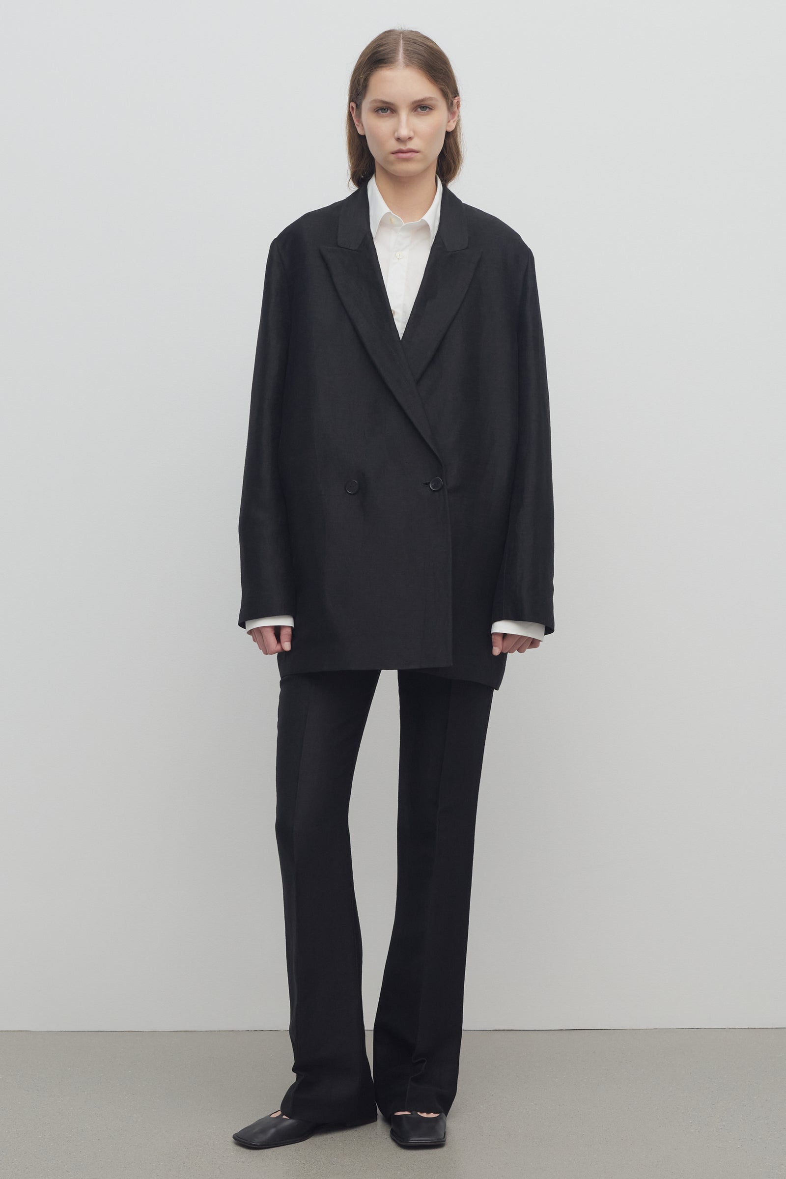 ALAN FLUSSER ブラック リネンパンツ Hannibal - Linen Tuck Trousers