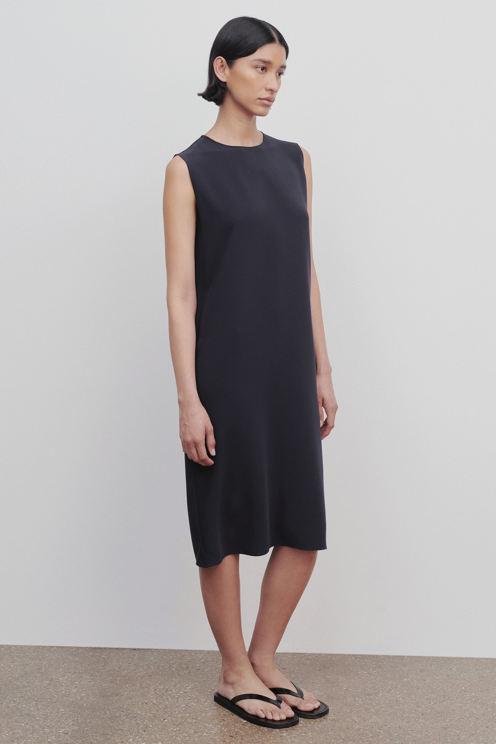 The Row MIRNA DRESS ザ ロウ ミディ丈ワンピース濃紺 99_3465_b17f4587-fc28-4efc-