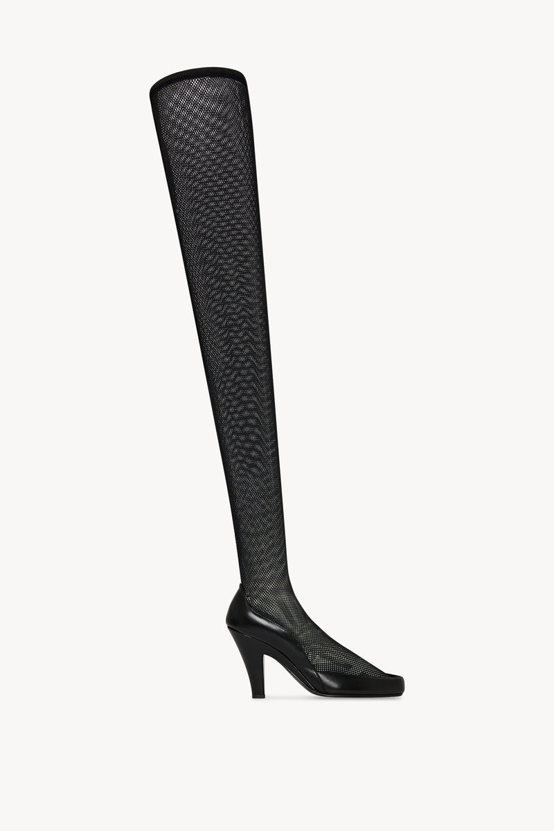 Sock Pump in Leather and Mesh