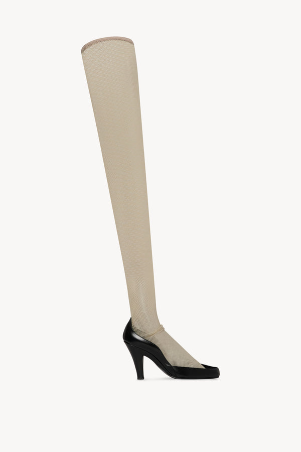 Sock Pump in Leather and Mesh