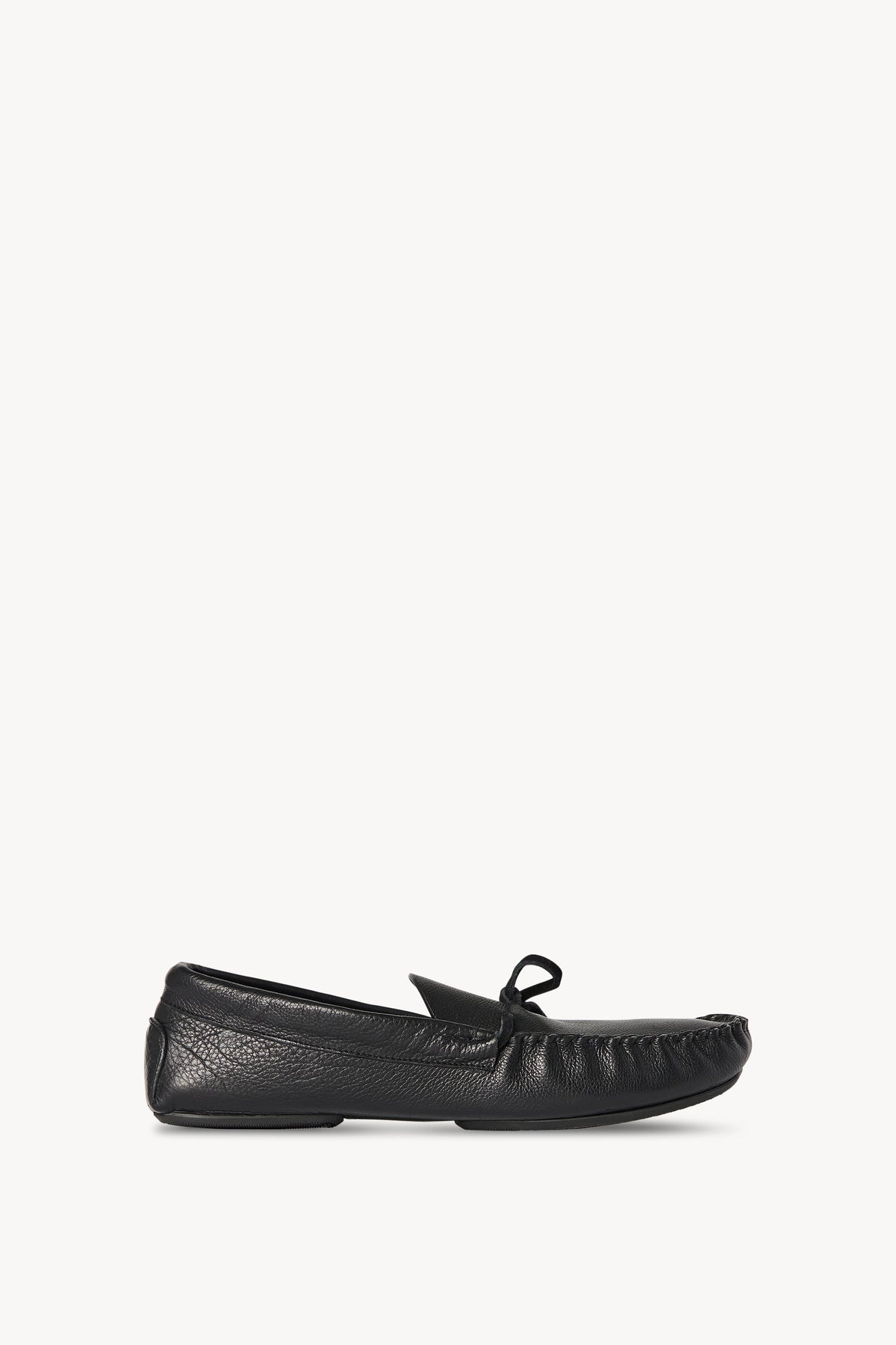 Lucca Moccasin Black in Leather – The Row