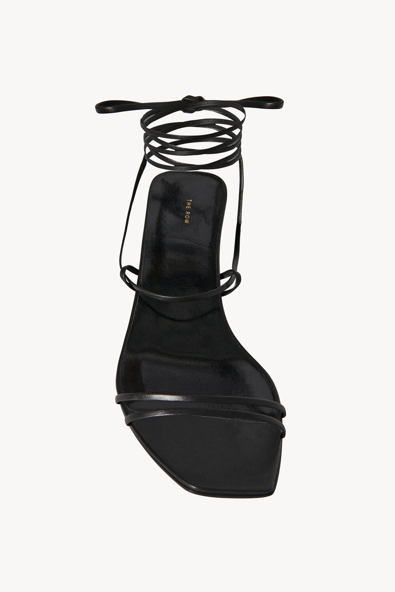 Graphic Strap Kitten Heel in Leather