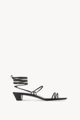 Graphic Strap Kitten Heel in Leather