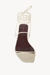 Graphic Strap Kitten Heel in Leather