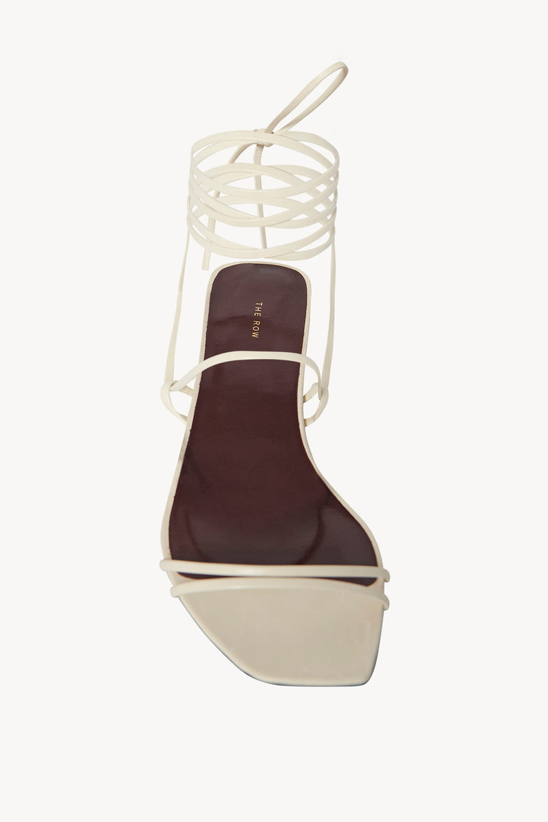 Graphic Strap Kitten Heel in Leather