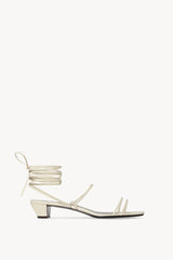 Graphic Strap Kitten Heel in Leather