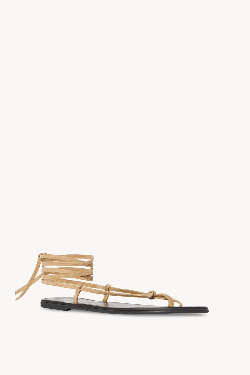 Flat Knot Sandal in Suede