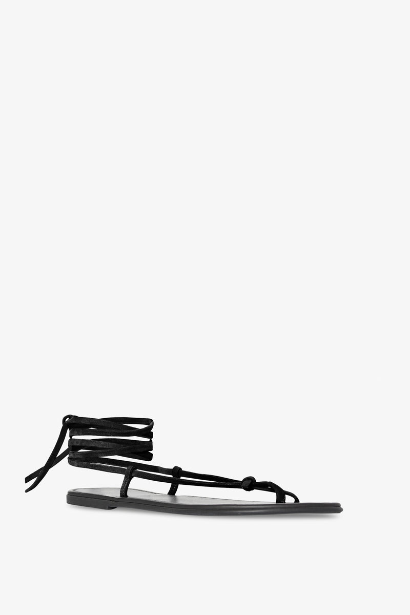 Flat Knot Sandal in Suede