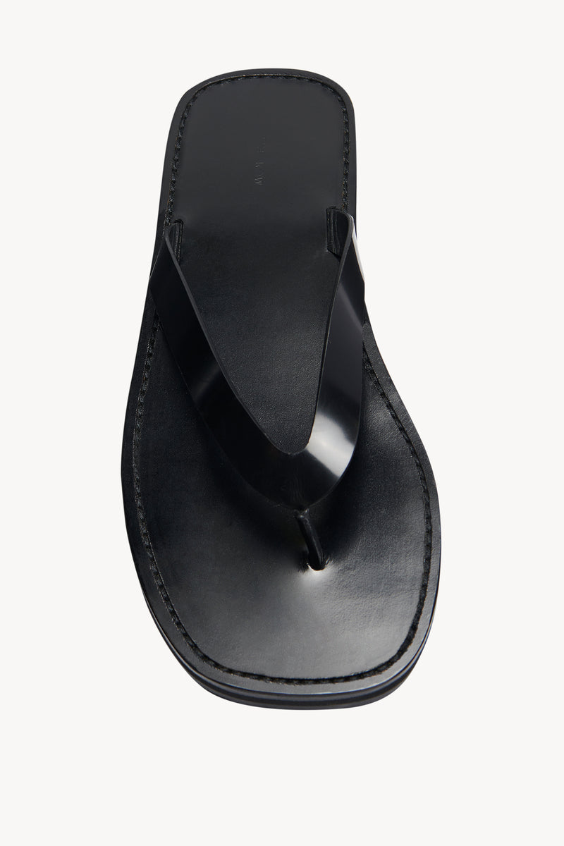 City Flip Flop Black in Leather – The Row