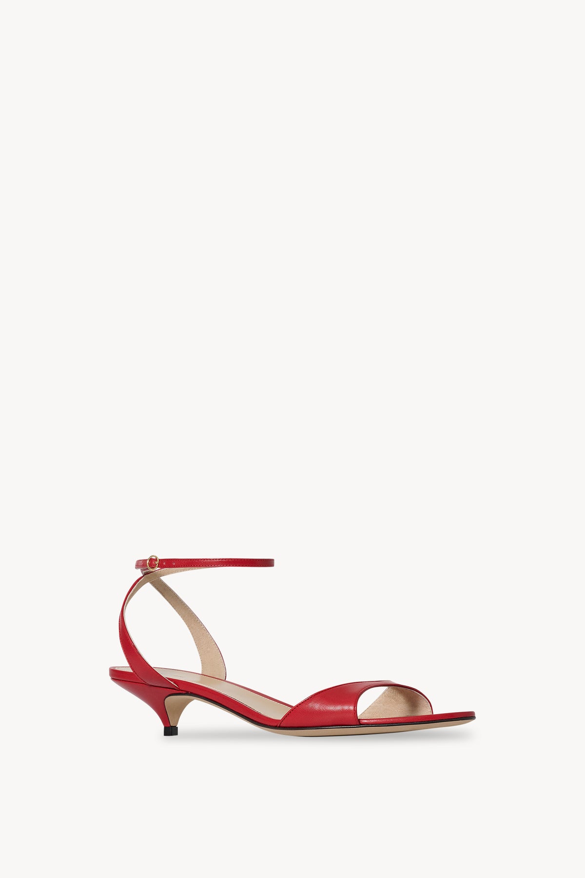 Vika Ankle Strap Kitten Heel in Leather