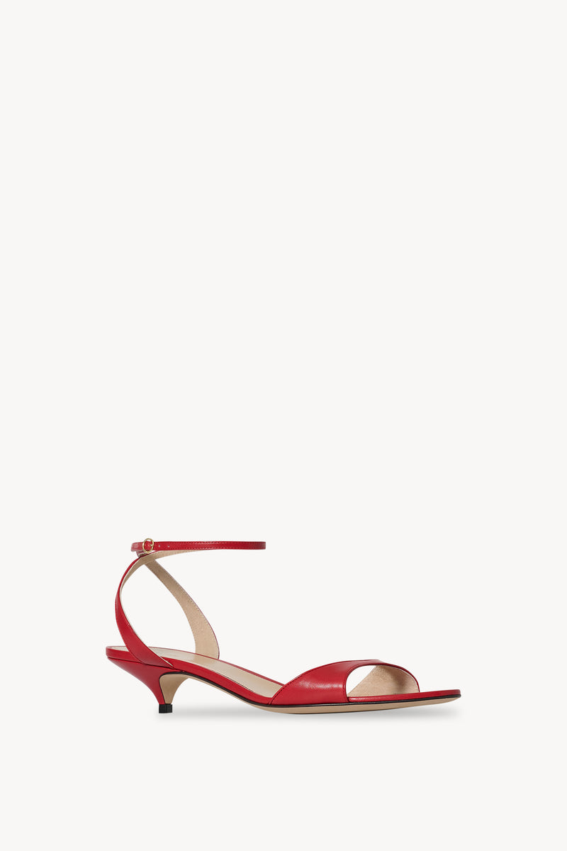 Vika Ankle Strap Kitten Heel in Leather