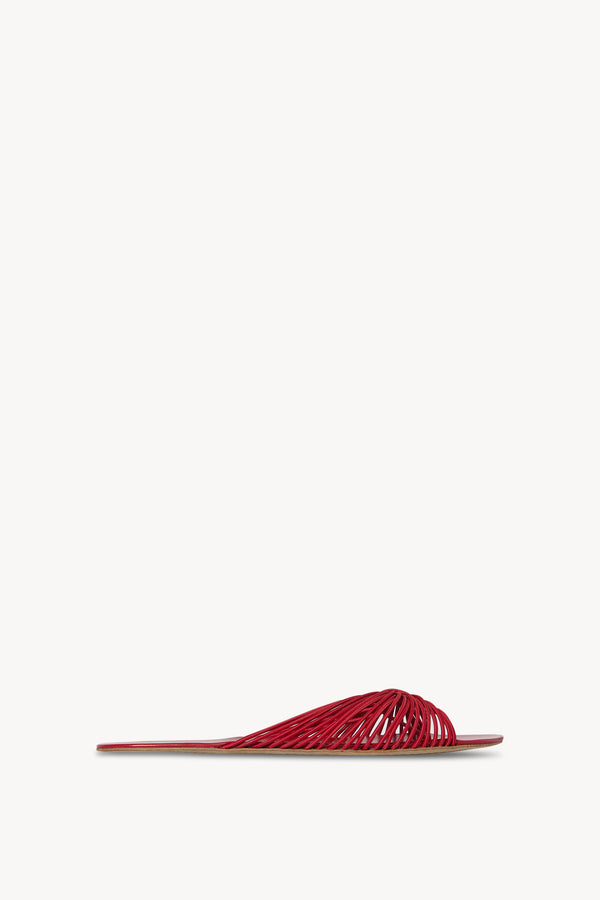 Sara Slide Sandal in Elastic and Leather