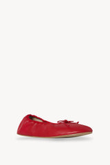 Round Ballet Flat in Leather