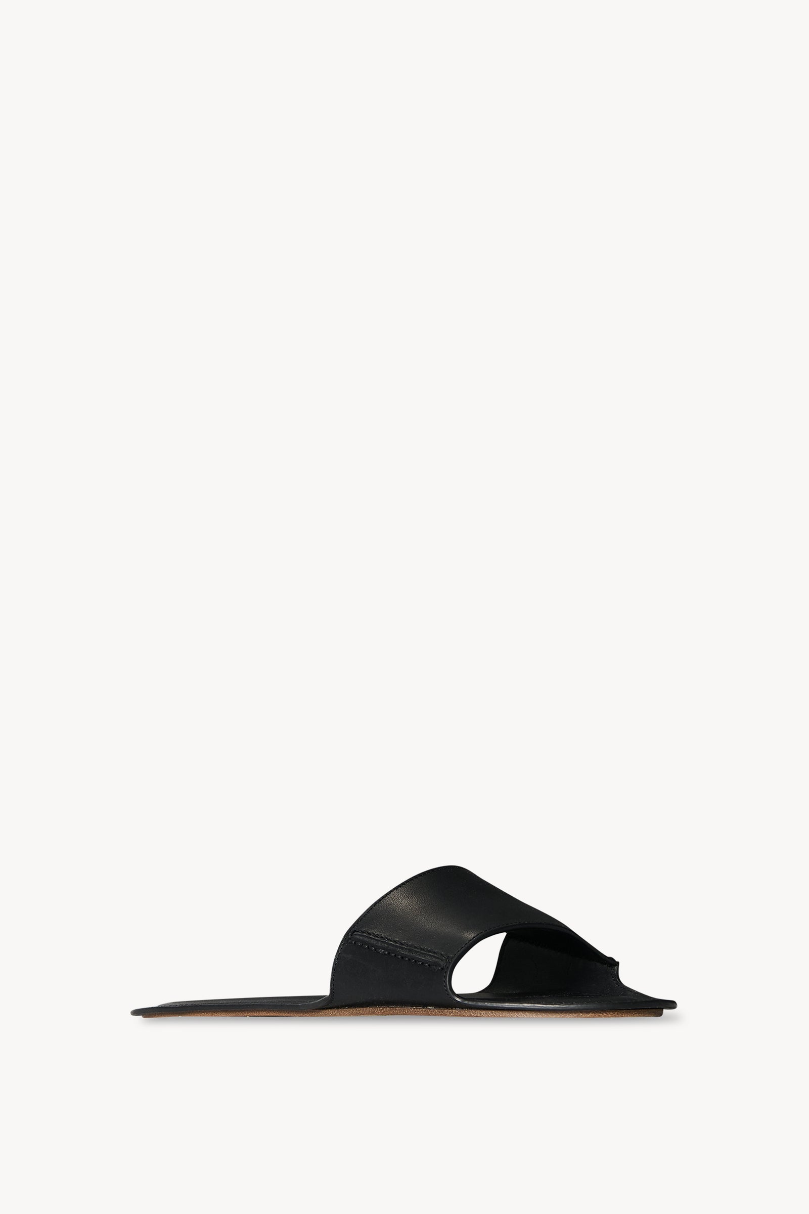 Sara Strap Slide Black in Leather – The Row