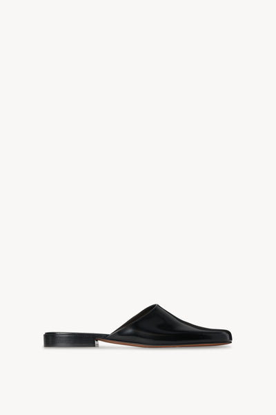 Penelope Mule Black in Leather – The Row
