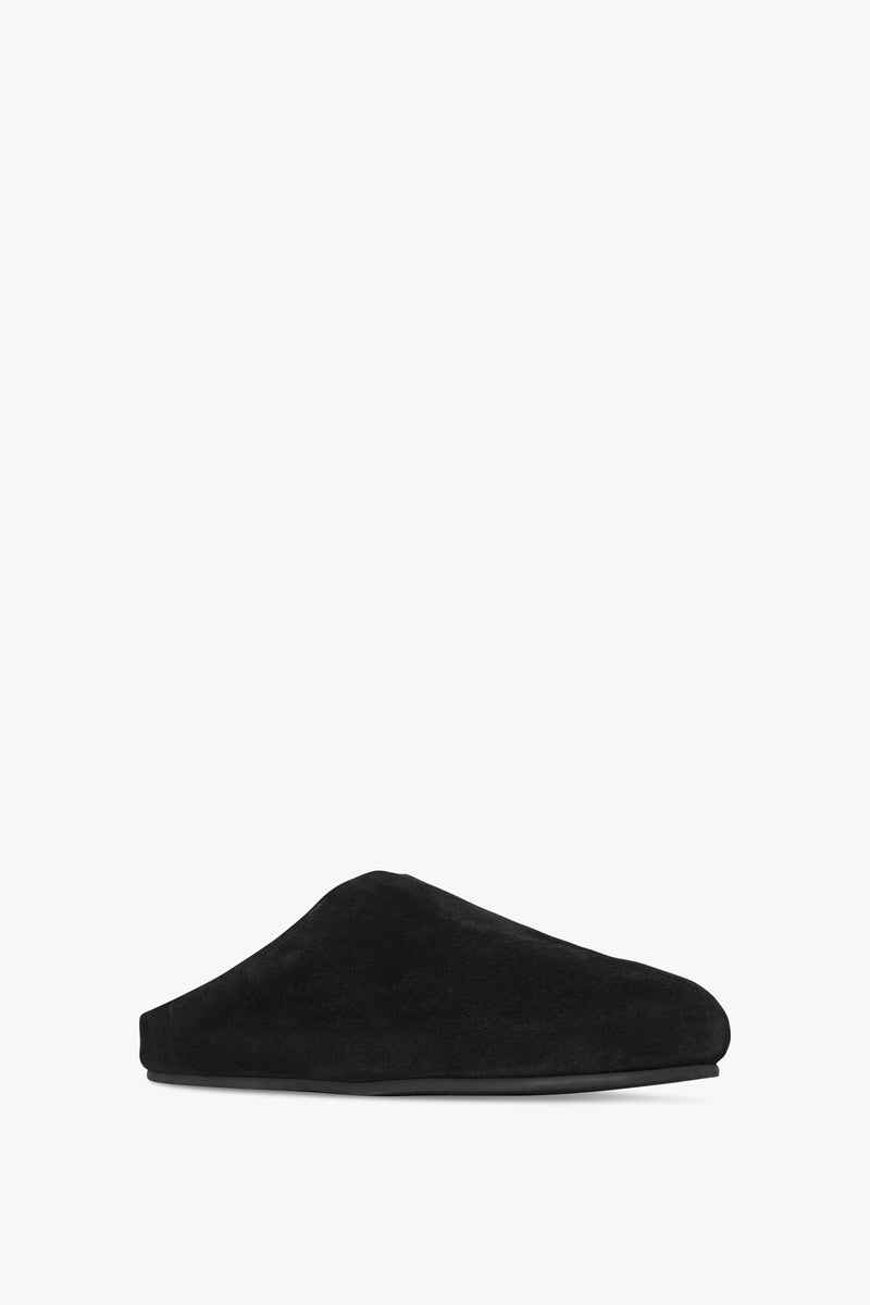 Hugo Slide Black in Suede – The Row