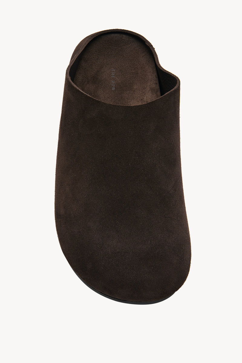 Hudson Slide in Suede and Shearling