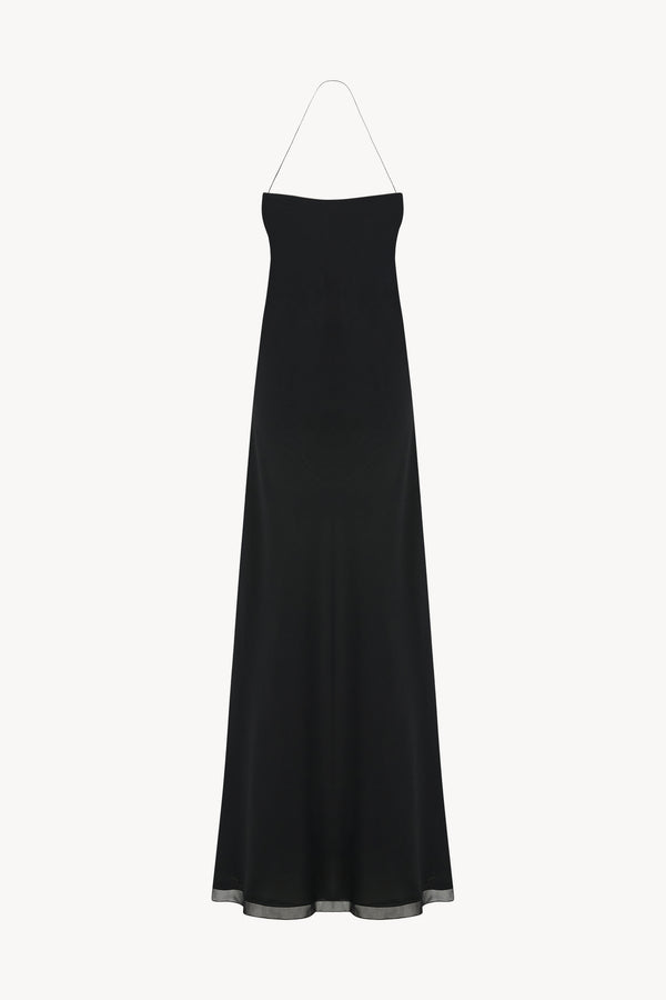 the row aprile cotton dress ワンピース　ドレス　黒 ウィメンズ ワンピース：ウール、シルク、コットン l The Row