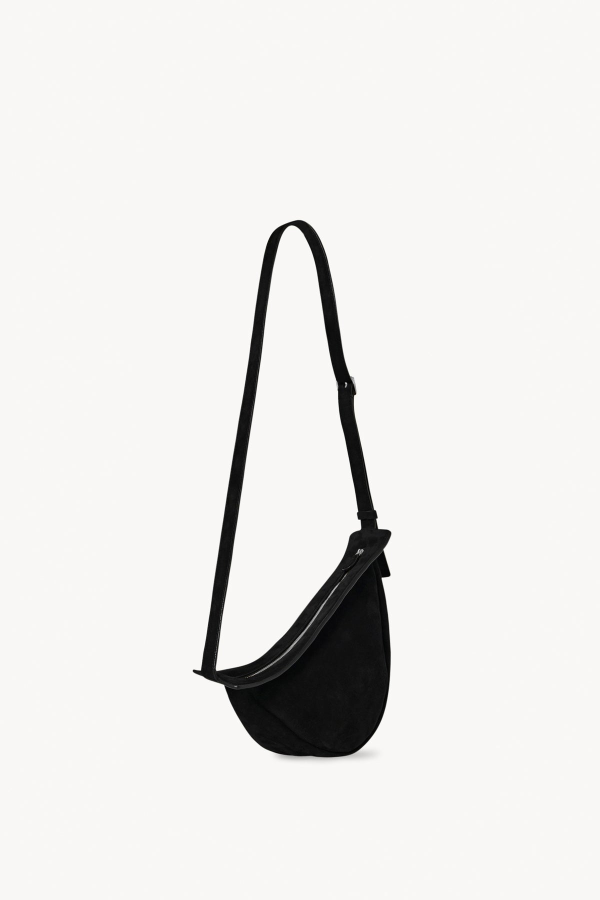 Small Slouchy Banana Bag Black in Suede – The Row