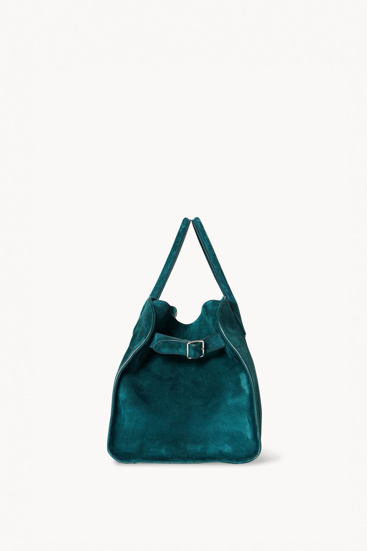 The Row Soft Margaux 15 Suede Satchel in Blue