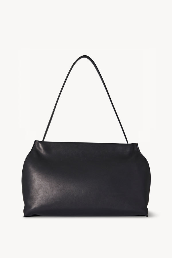 The Row Everyday Medium Leather Shoulder Bag in Black