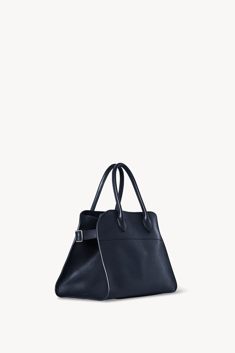 The Row Soft Margaux 15 Suede Satchel in Blue