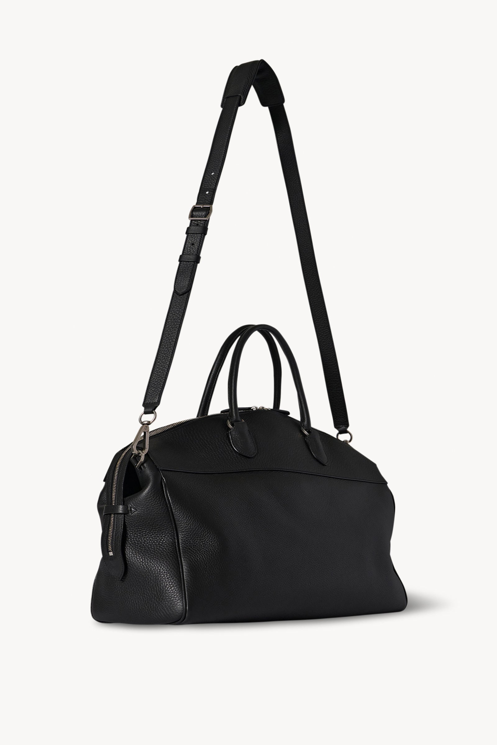 The Row☆ジョージXLレザートリムデニムダッフルバッグ George XL leather-trimmed denim duffel bag in neutrals - The