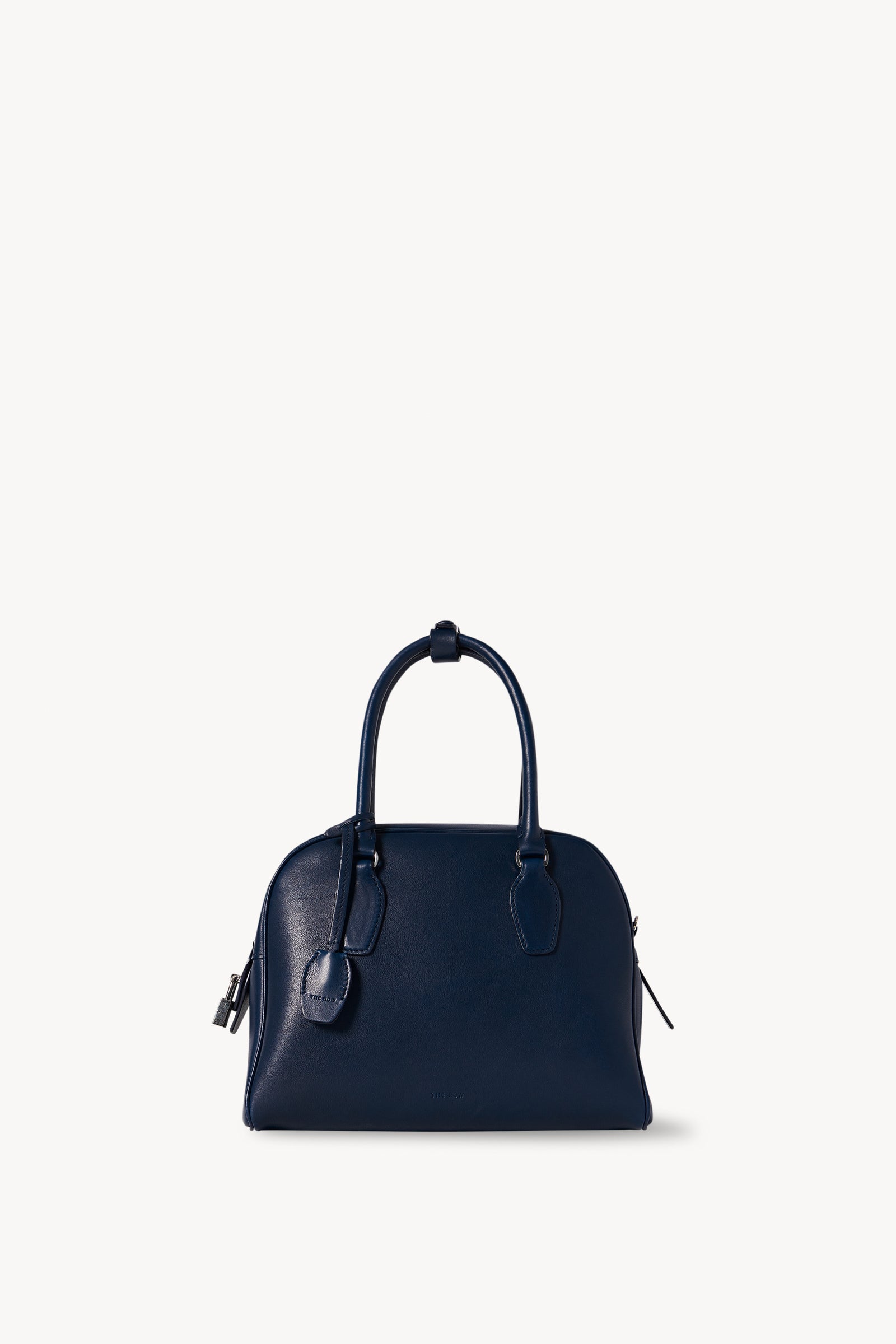 【2025新作】TheRow India 10 レザー製 ボウリングバッグ ロゴ入 India 10.00 Bag Black in Leather – The Row