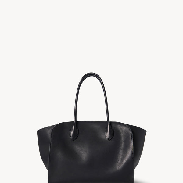 【THE ROW】BLACK LEATHER MARLO TOTE Marlo 17 Bag Black in Leather – The Row