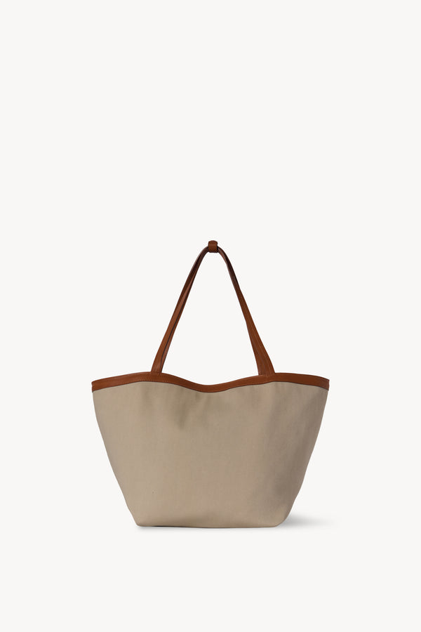 THE ROW パークトート スリー キャンバストートバッグ Park Tote Three Canvas コットンキャンバスとレザーのバッグ Brown