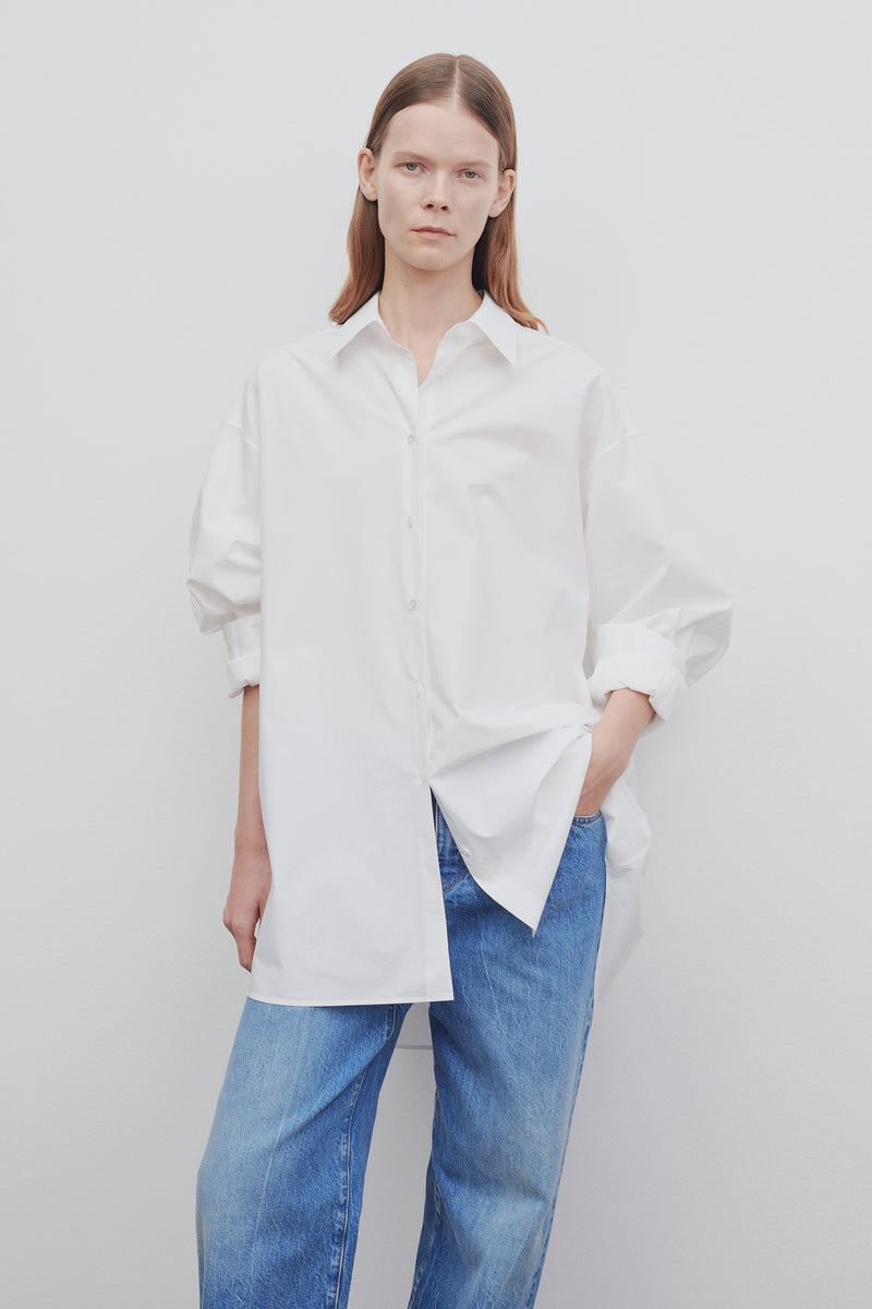 Luka Shirt White in Cotton – The Row