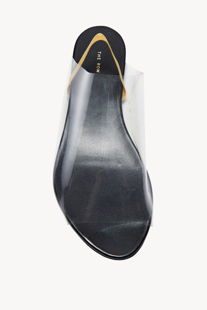 Clear Sandal in Vinyl and Leather