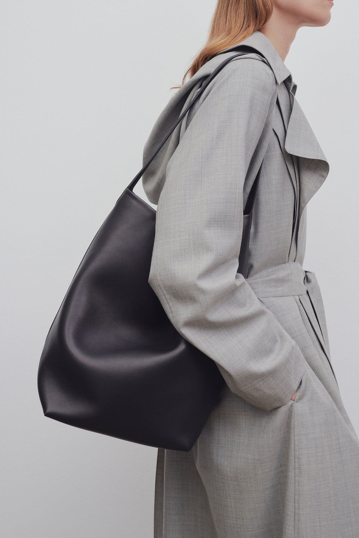 The Row Black Leather Park Tote