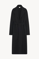 Malika Coat Black in Wool and Cashmere – The Row