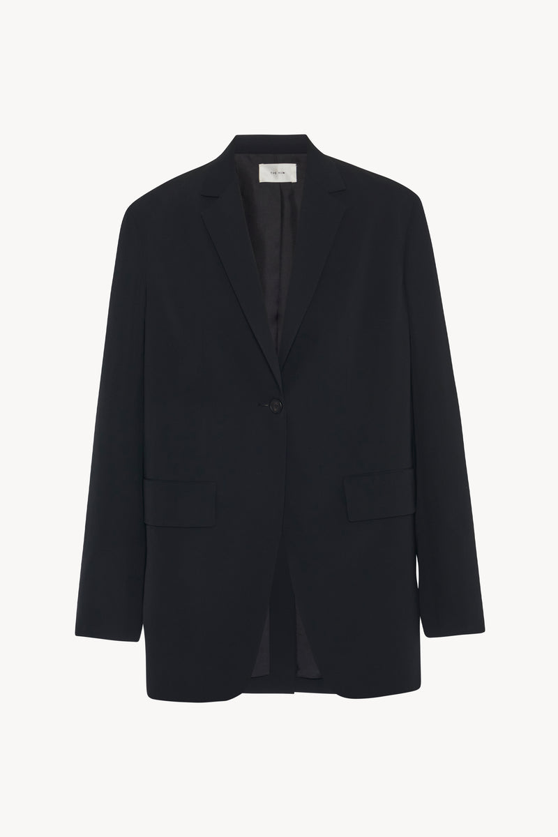 Obine Jacket Black in Viscose and Wool – The Row