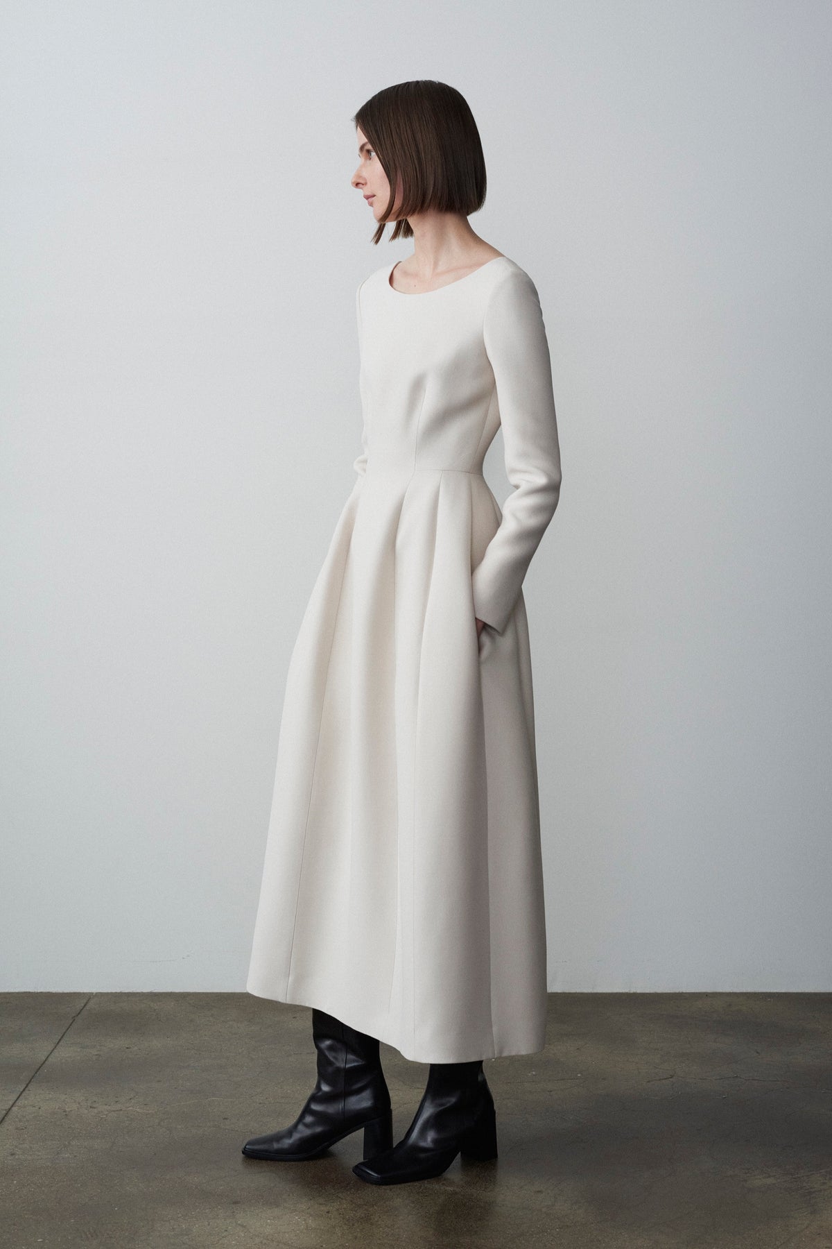 Lilibet Dress in Wool and Silk