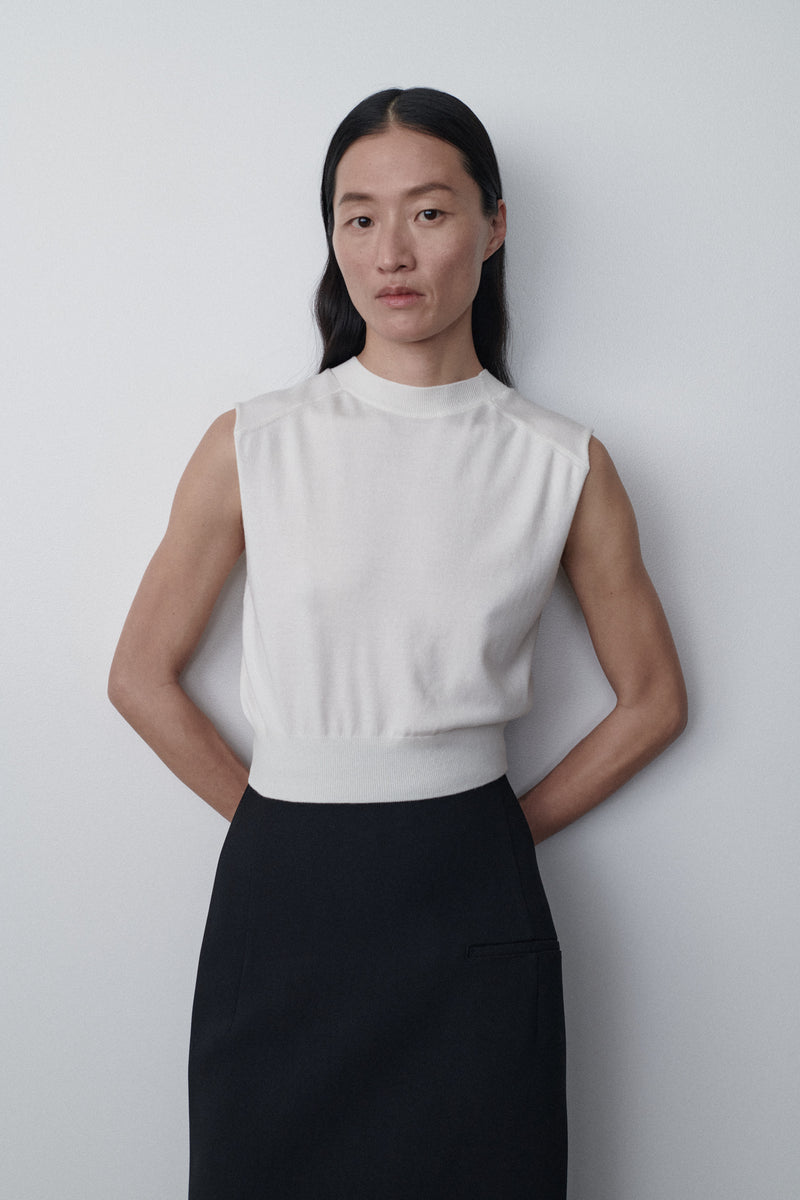 Flavia Top in Wool and Silk