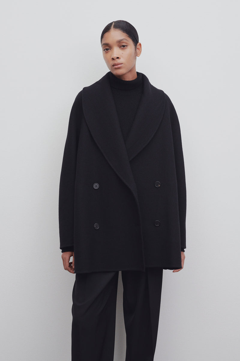 Polli Jacket Black in Virgin Wool and Nylon – The Row