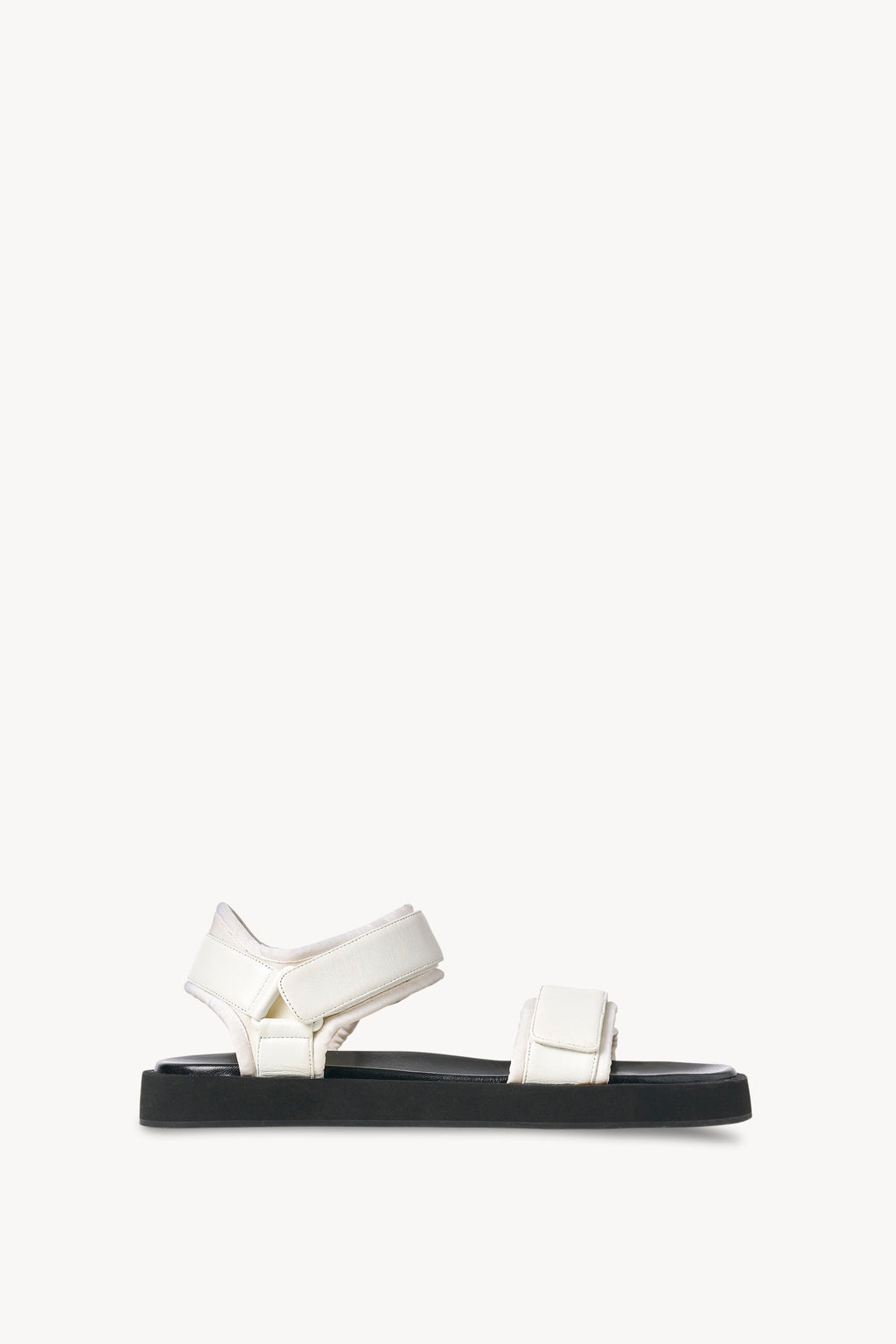 Hook and Loop Sandal White in Leather – The Row