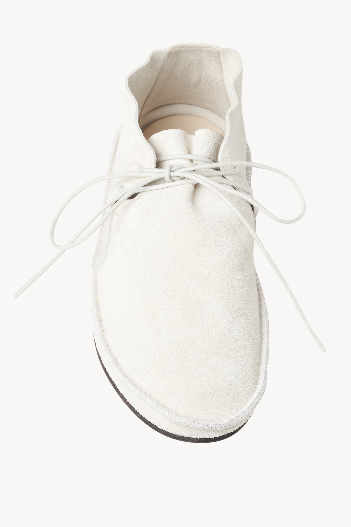 Tyler Lace Up Shoe White in Suede – The Row