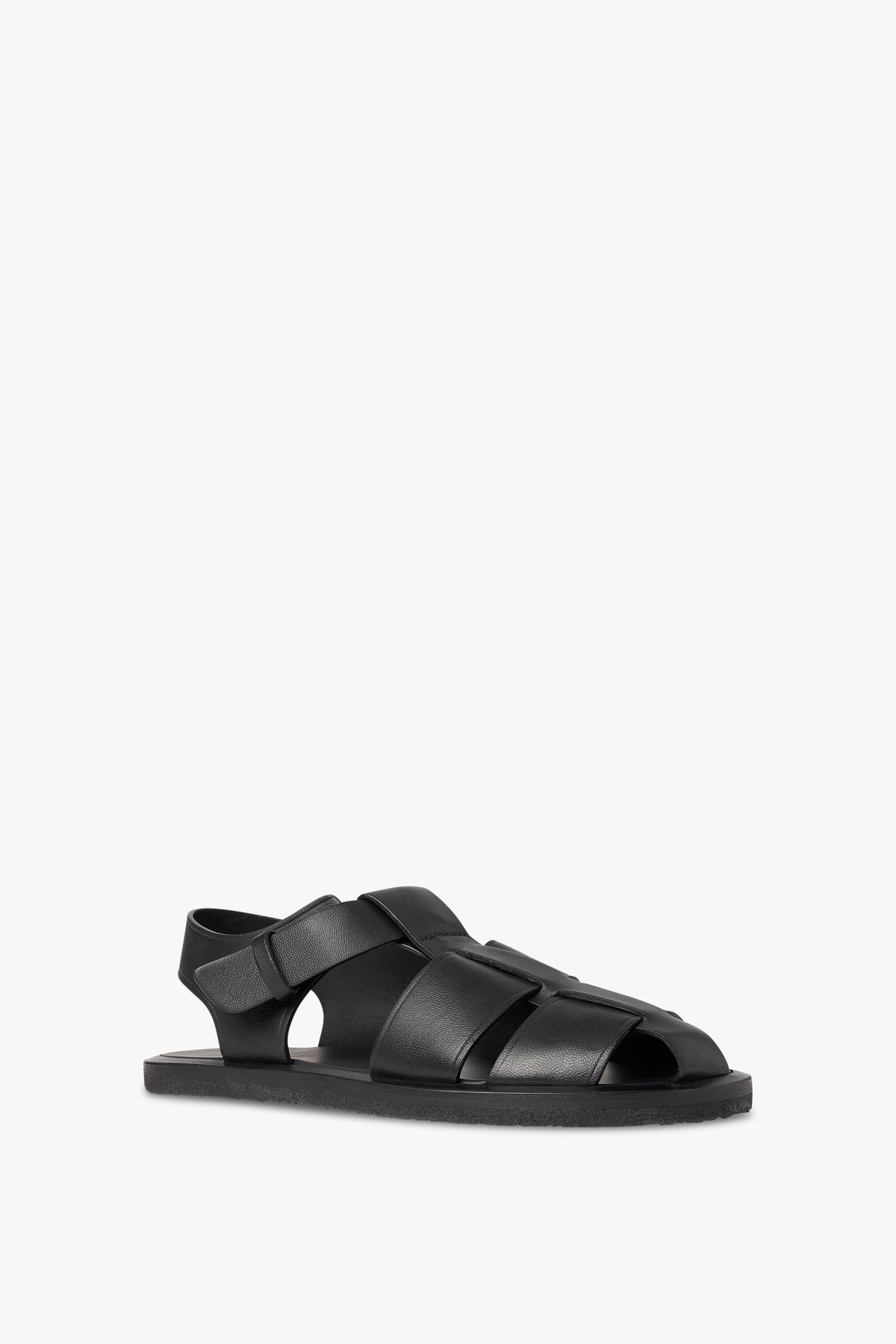 Fisherman Sandal Black in Leather – The Row