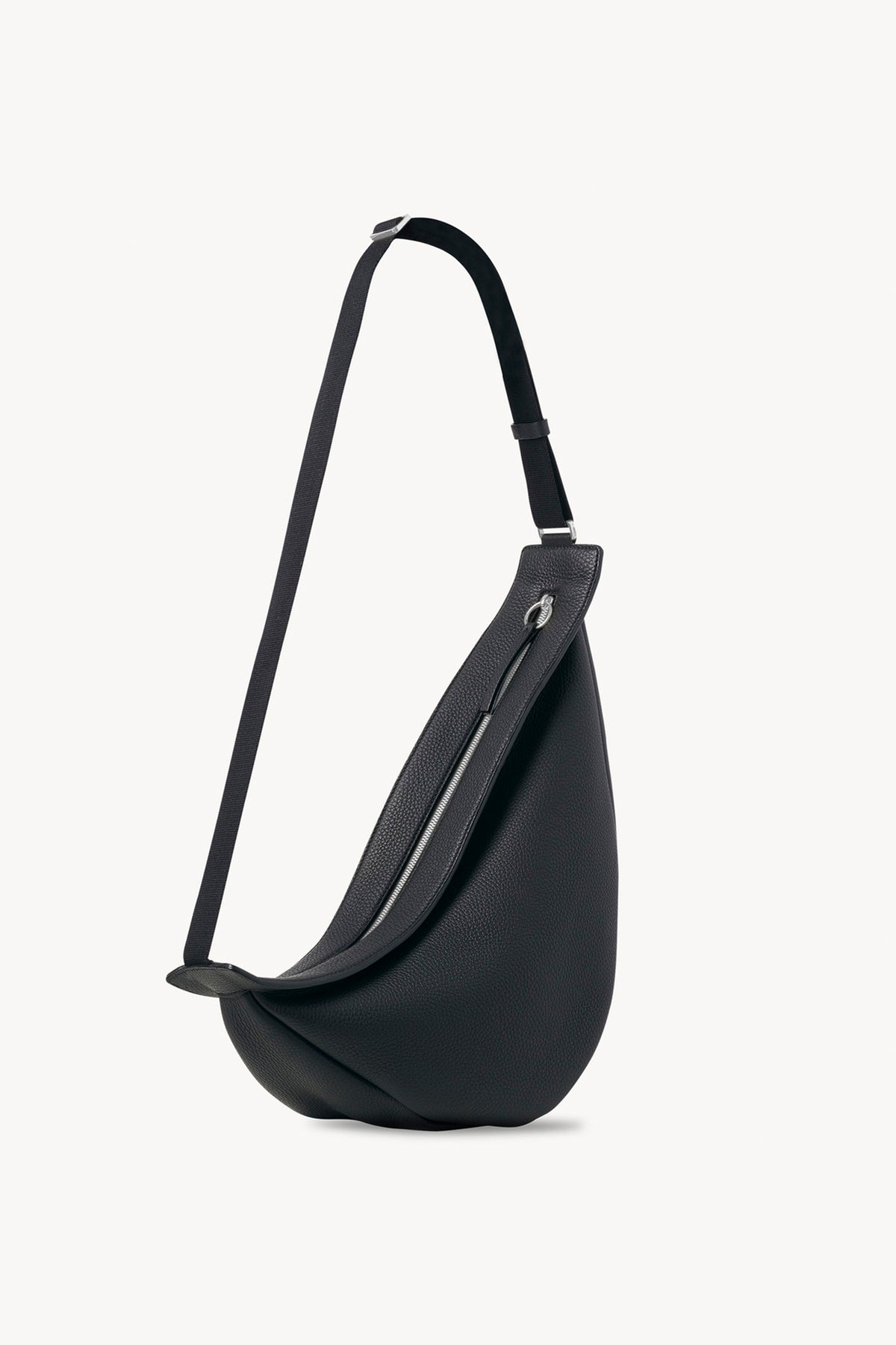 The Row Large Slouchy Banana Leather Shoulder Bag in Black