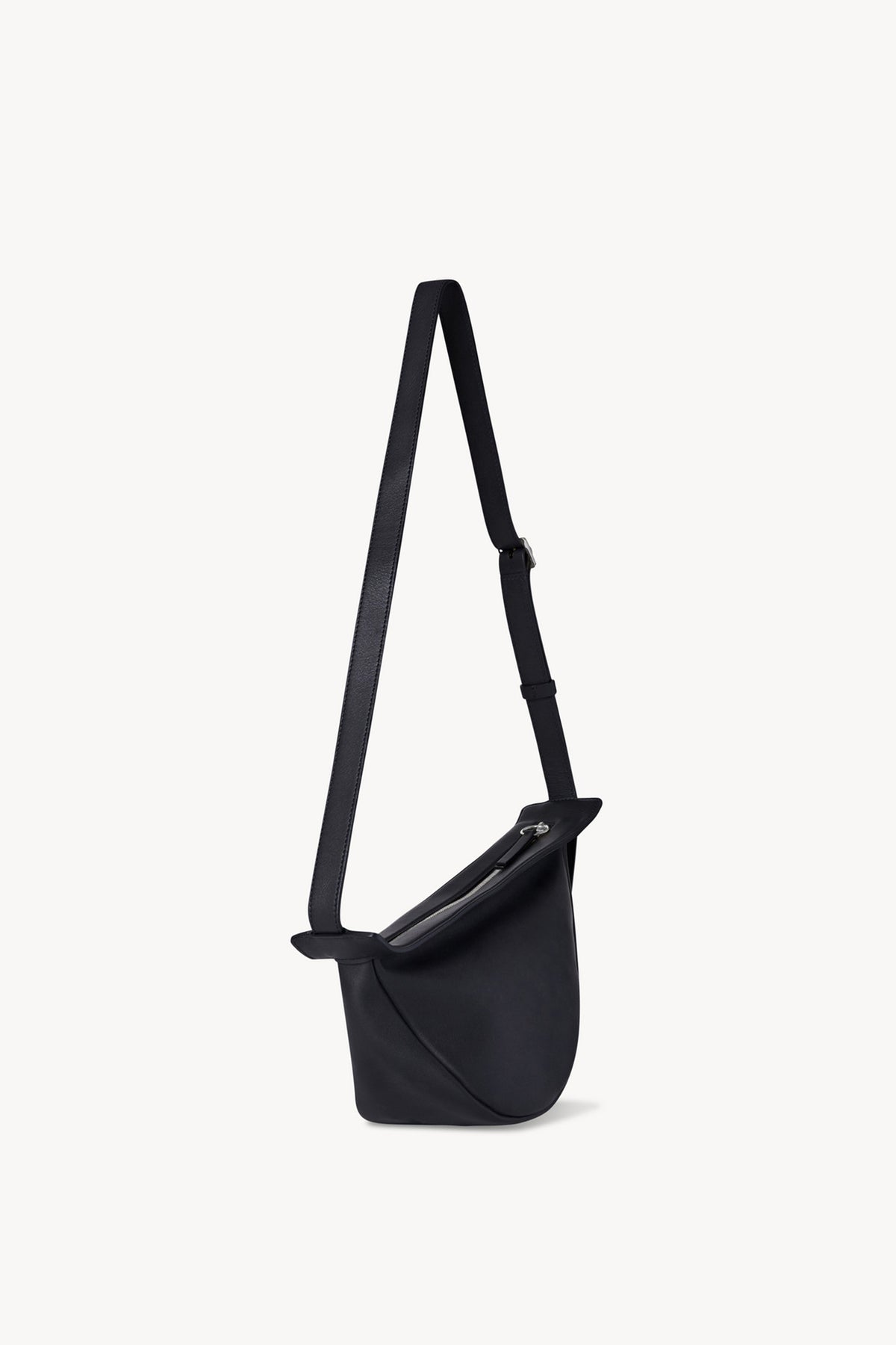 The Row Large Slouchy Banana Leather Shoulder Bag in Black