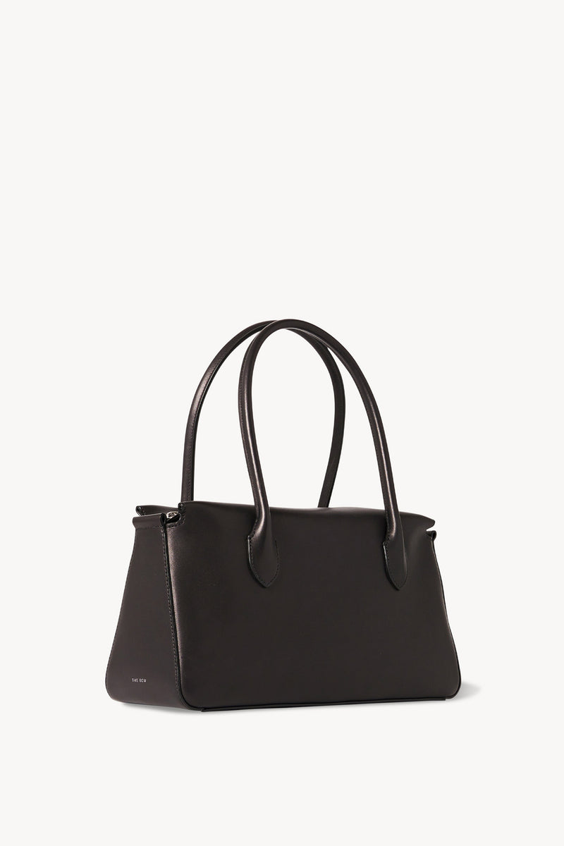 E/W Top Handle Bag Black in Leather – The Row